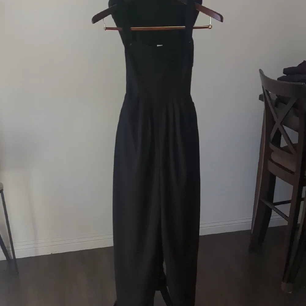 NWT HALARA Black Overalls Wide Leg Jumpsuit Size Small - Picture 2 of 7